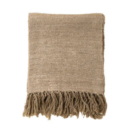 Nomad Linen Weave Throw - Fawn