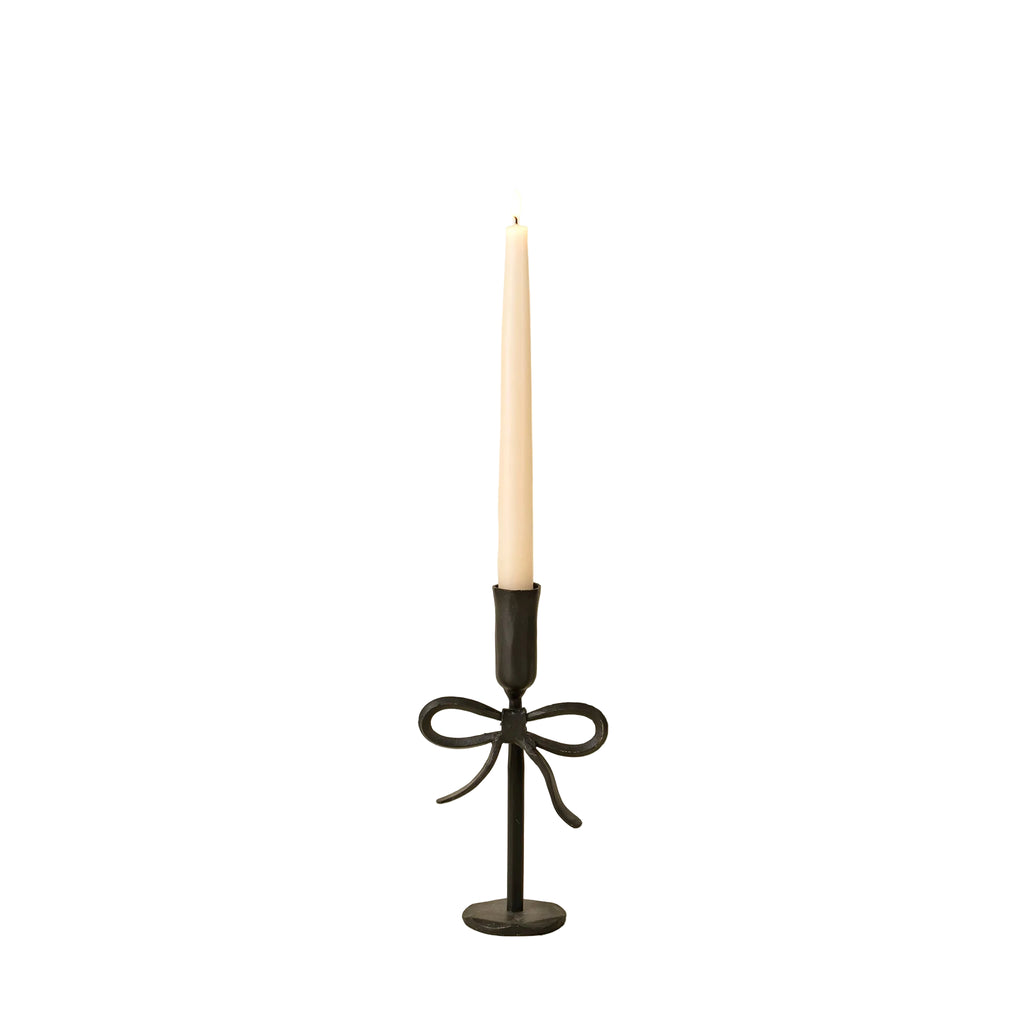 Bow Forged Candlestick - Black