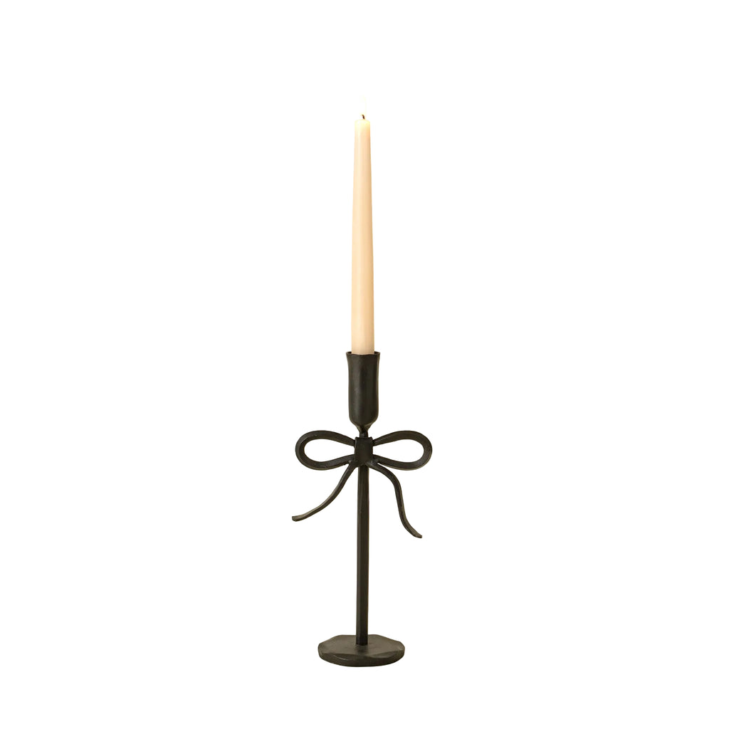 Bow Forged Candlestick - Black