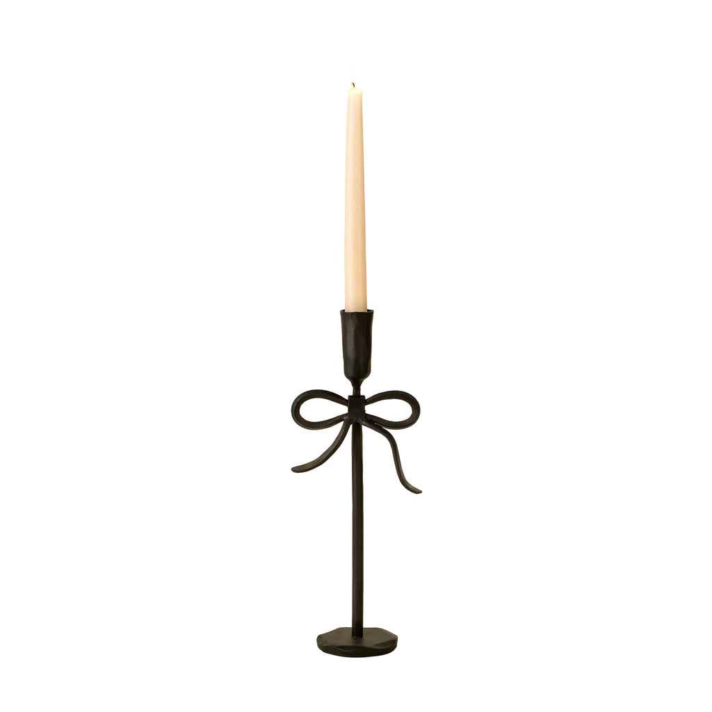 Bow Forged Candlestick - Black