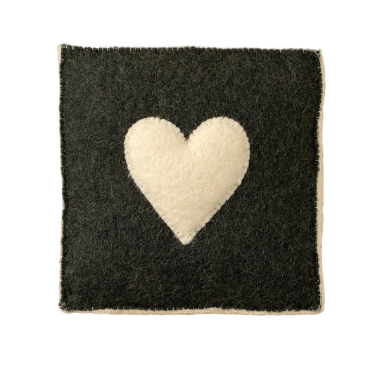 Cream Heart Felt Wall Plaque