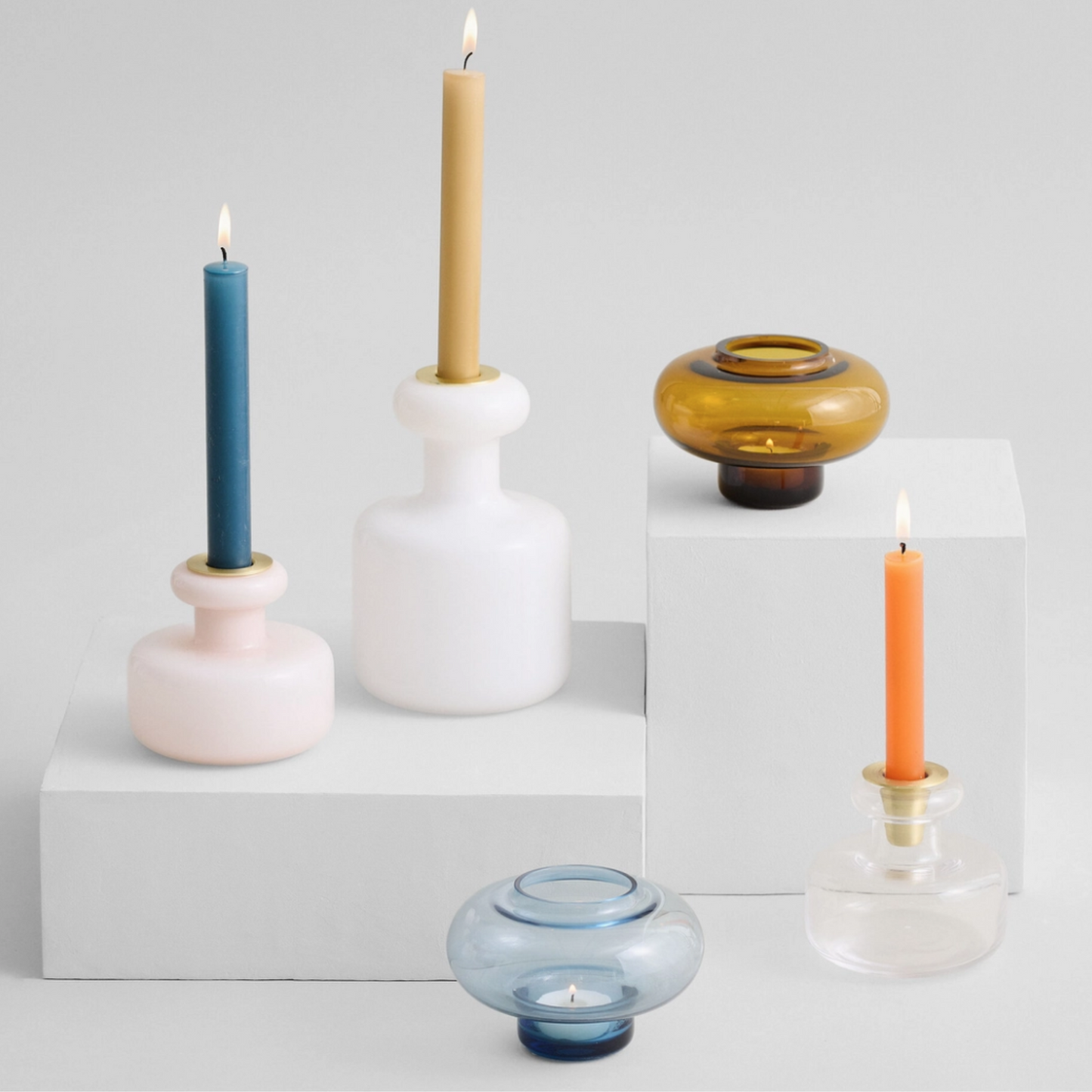 Marimekko - Glass Candle Holder with Gold Detail