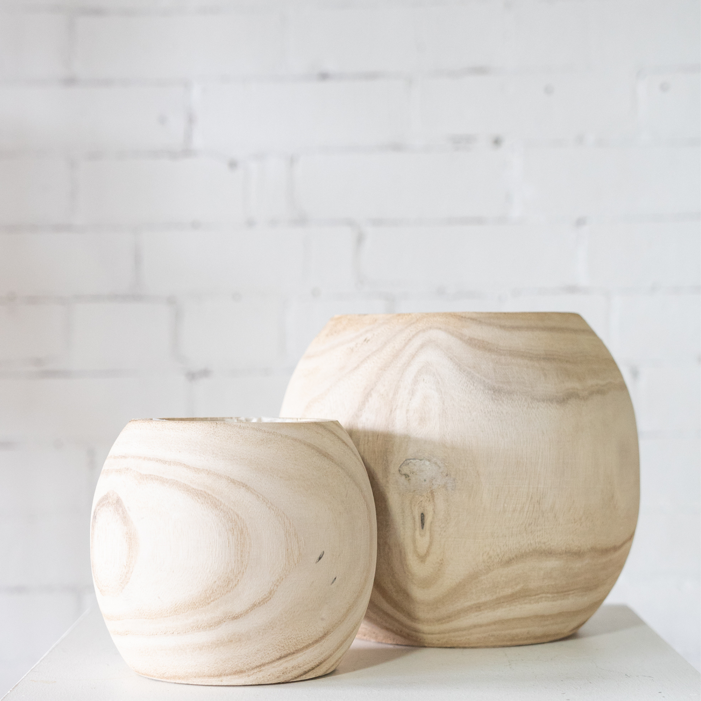 Wood Sphere Vase