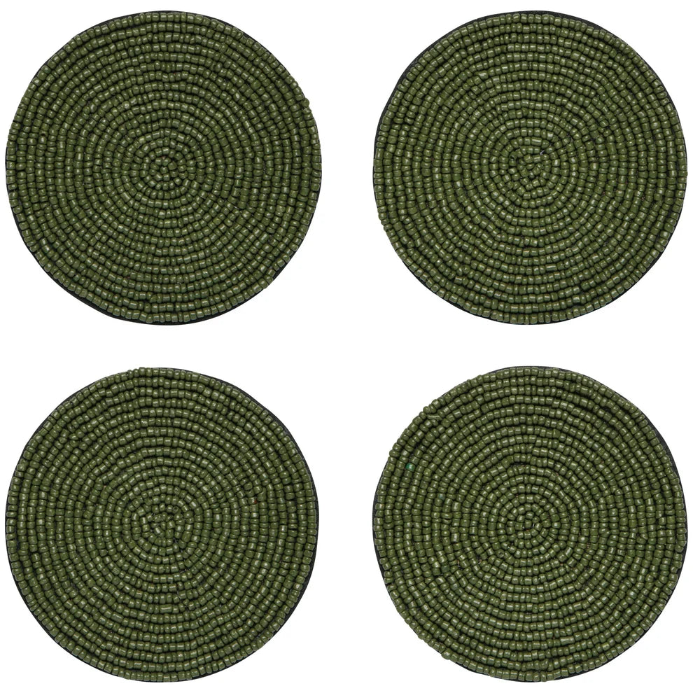 Cedar Beaded Coasters Set of 4