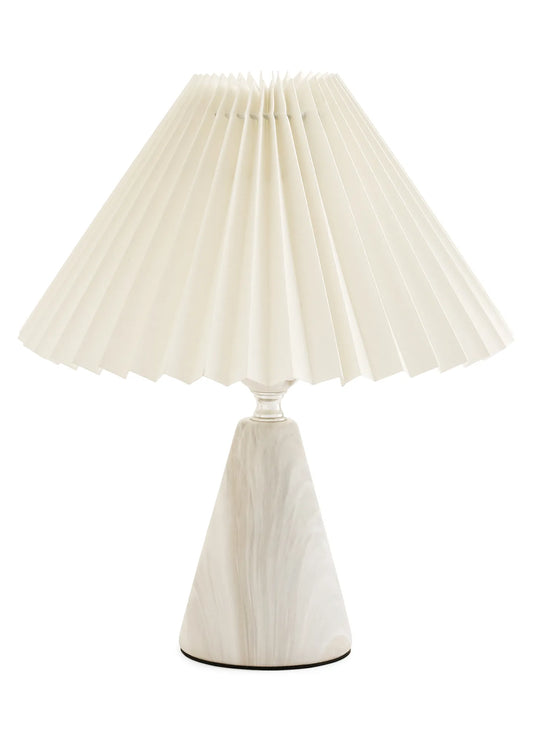 Pleated Marble Effect Table Lamp