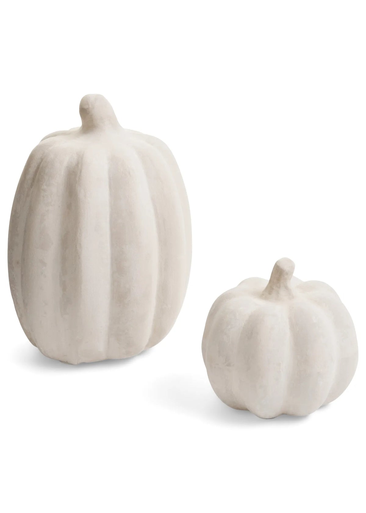 Paper Mache Off White Pumpkin