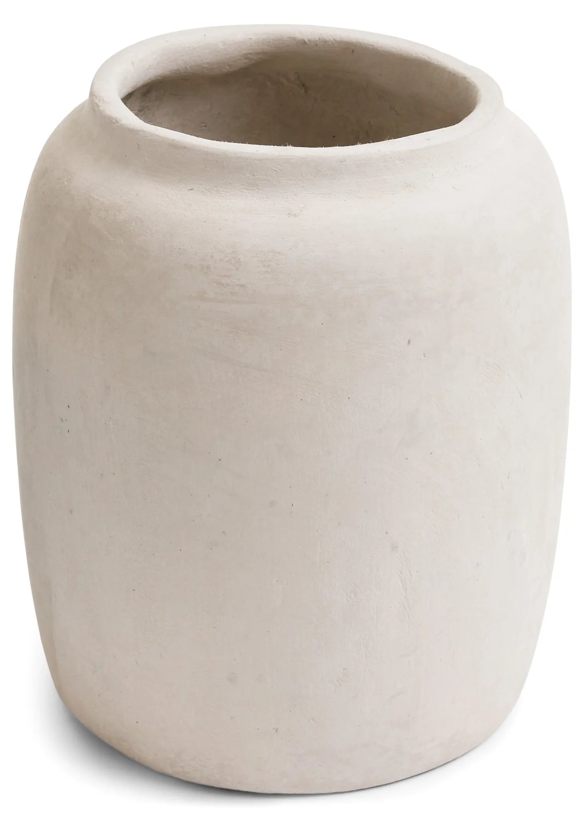 Cylinder Paper Mache Handmade Off White