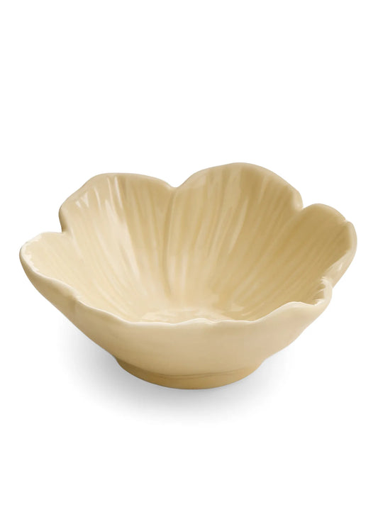 Porcelain Flower Shaped Bowl - Buttercup Yellow