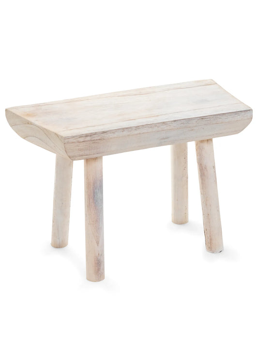 White wash Rectangle Stool