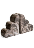 Bookends Set of 2 Cement Marble - Brown