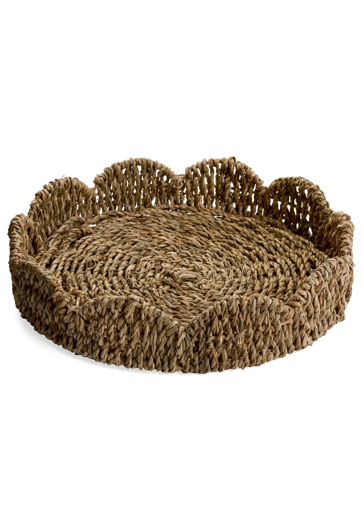 Tray Round Scallop Edge Seagrass