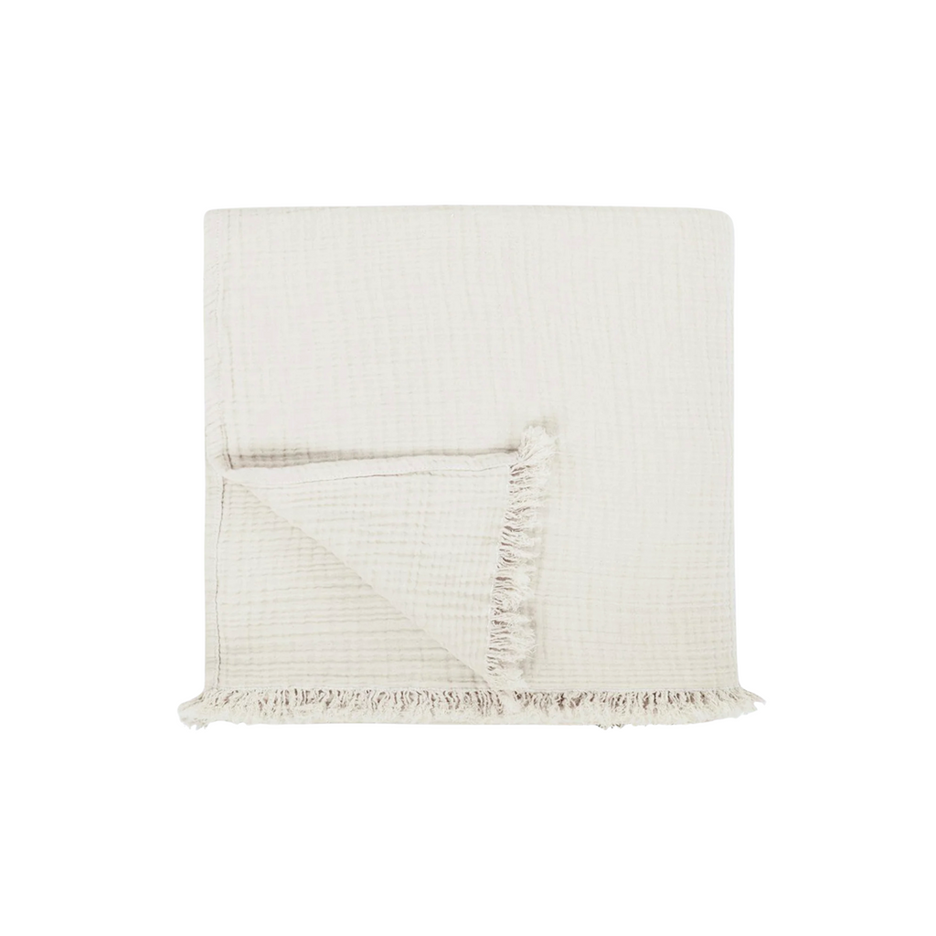 Solid Crinkle Throw - Ivory