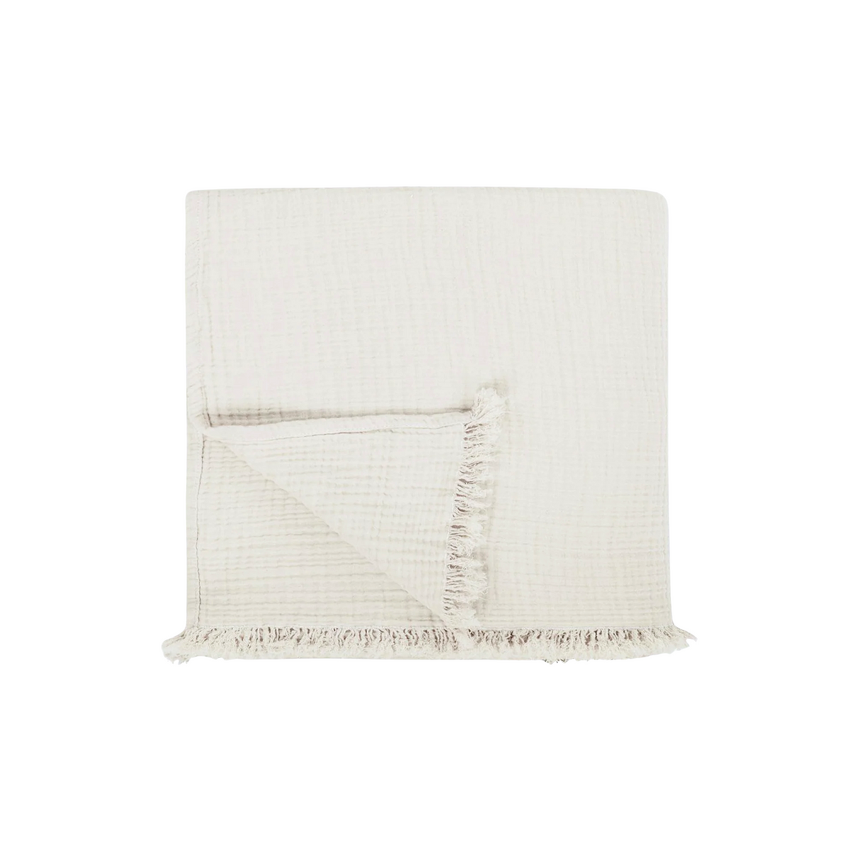 Solid Crinkle Throw - Ivory