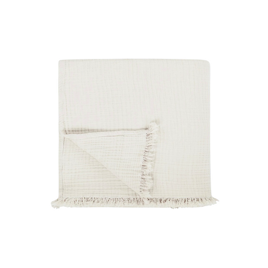 Solid Crinkle Throw - Ivory