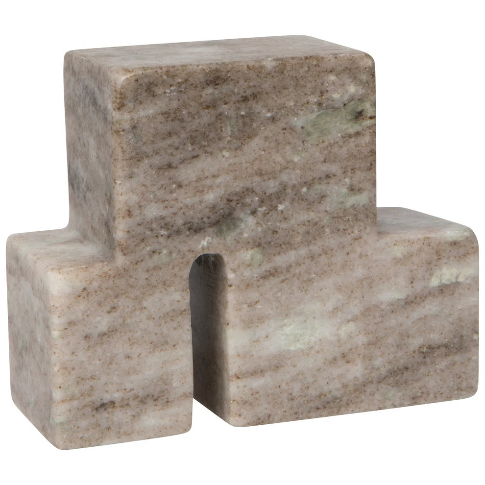 Block Marble Beige Bookend