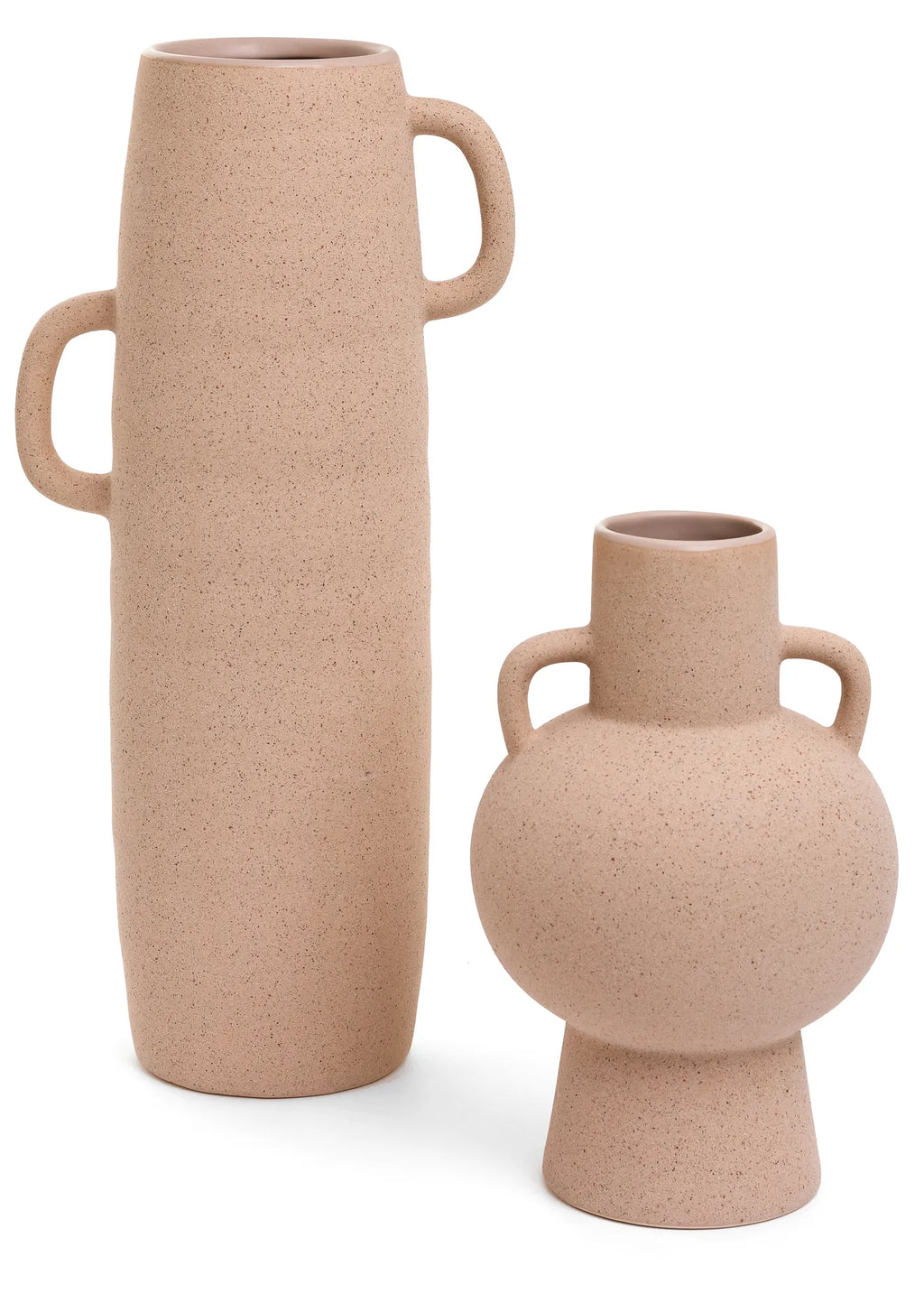 Sycamore Tall Cera Vase W/ Handles - Sand