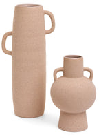 Sycamore Tall Cera Vase W/ Handles - Sand