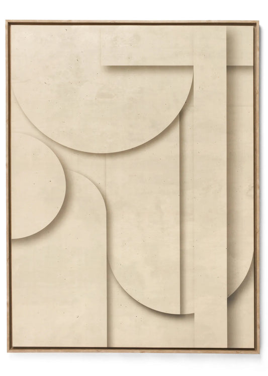 Chloe Framed Geo Wall Art - Sand