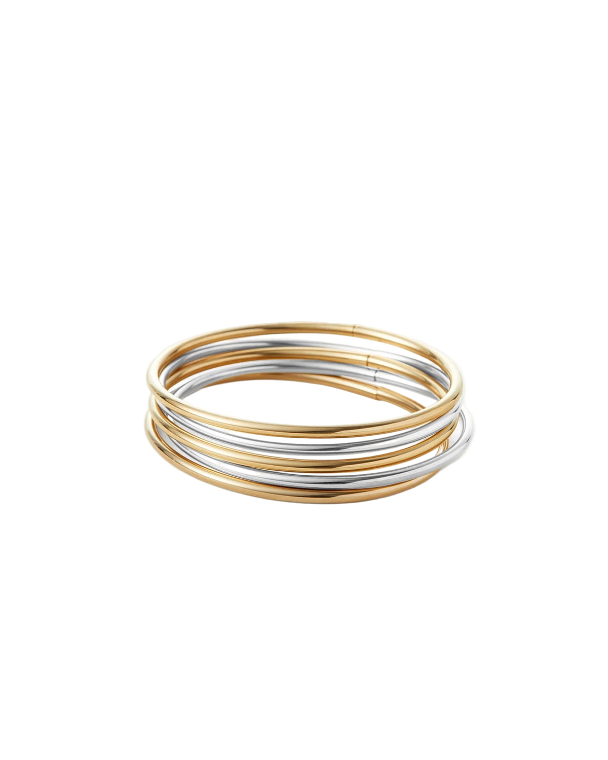 Dane Bangle Set (5) - Silver and Gold