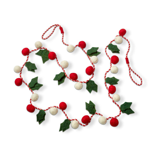 Holly Wool Felt Garland
