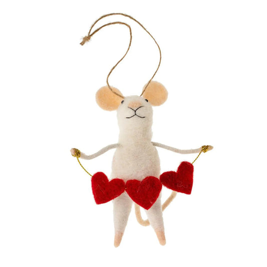 Heart Full Mouse Holiday Ornament