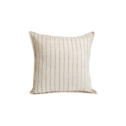 Stripe Printed Cushion - Ecru/Black
