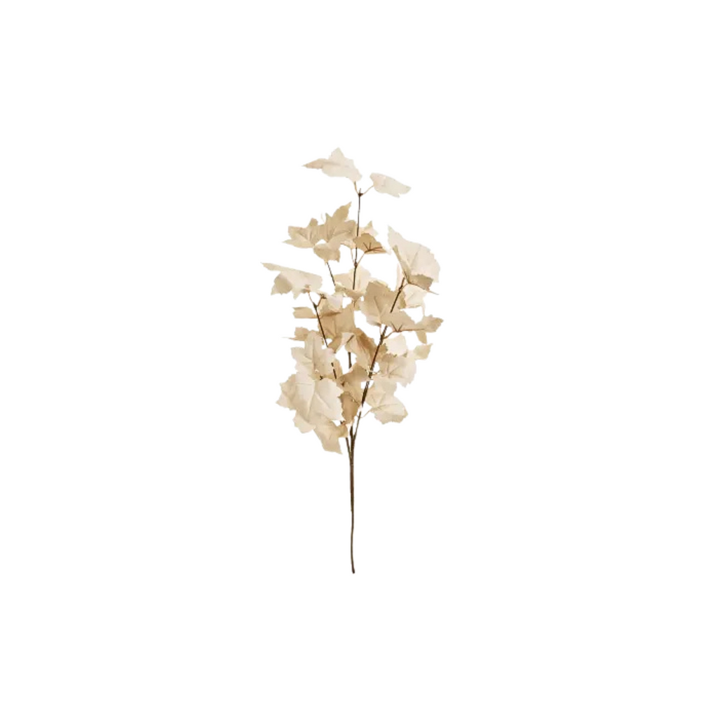Faux Maple Leaf Stem - Beige