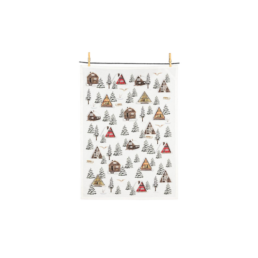 Winter Cabins Kitchen Towel