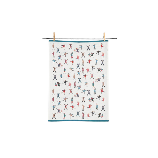 Twirling Skaters Kitchen Towel
