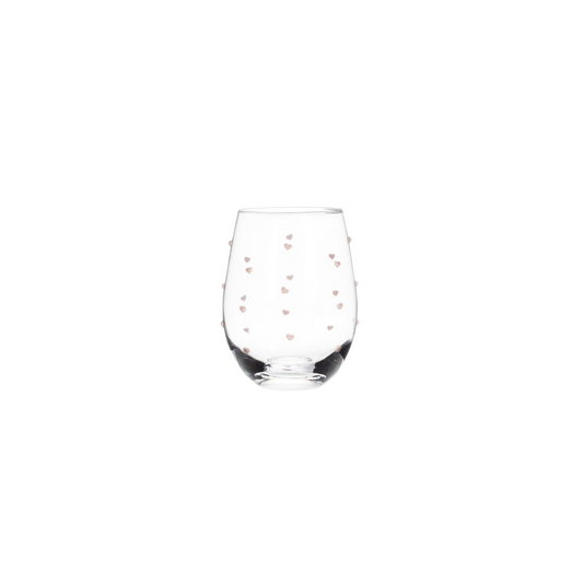 Stemless Wine Glass - Hearts