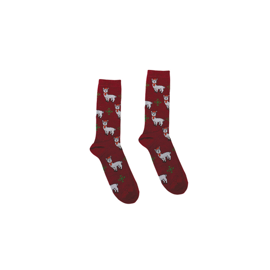 Festive Alpaca Socks - Red