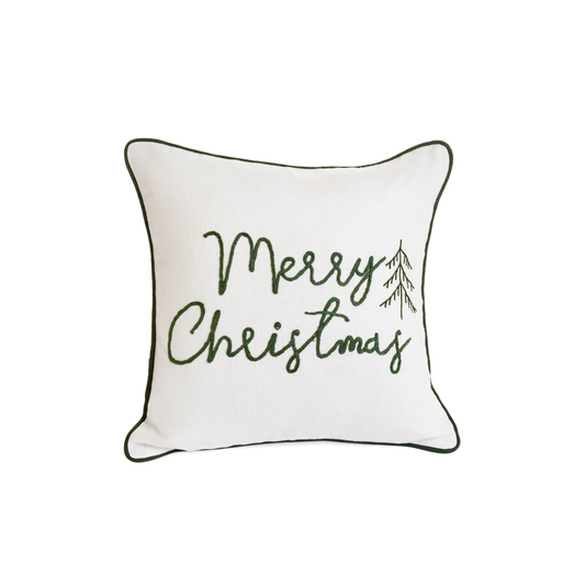 Merry Christmas Pillow-white