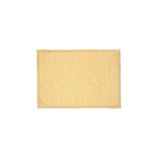 Linen Pinstripe Placemats - Yellow (Set of 4)
