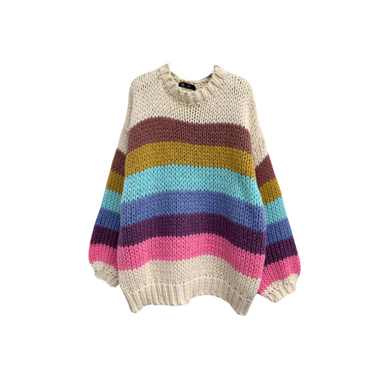 Shania Multicoloured Striped Crewneck