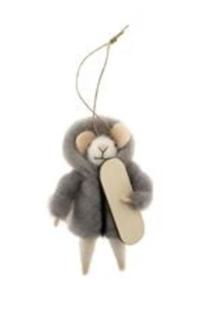 Snowboarding Silas Mouse Holiday Ornament