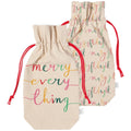 Merry Everything Christmas Wine Bags Set of 2