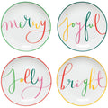 Merry Everything Christmas Appetizer Plates Set of 4
