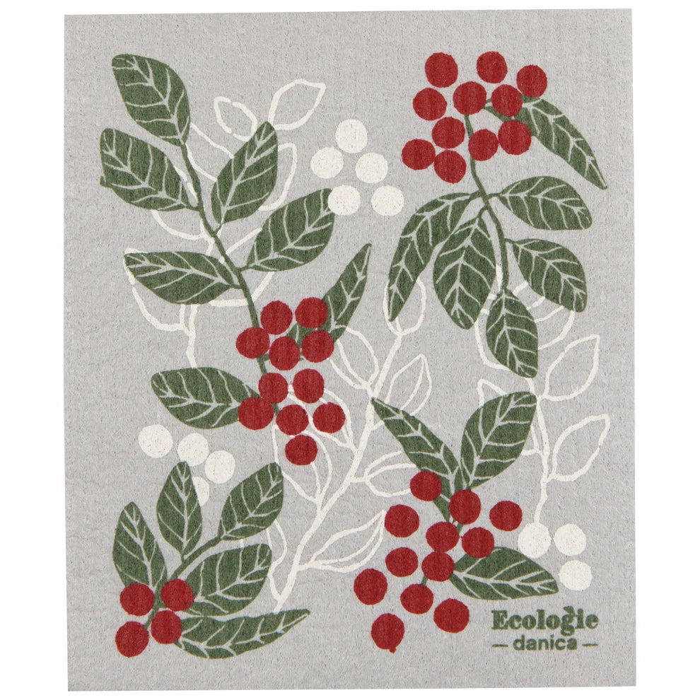 Merry Berry Christmas Swedish Dishcloth