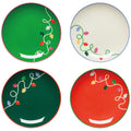 Holiday Glow Christmas Appetizer Plates Set of 4