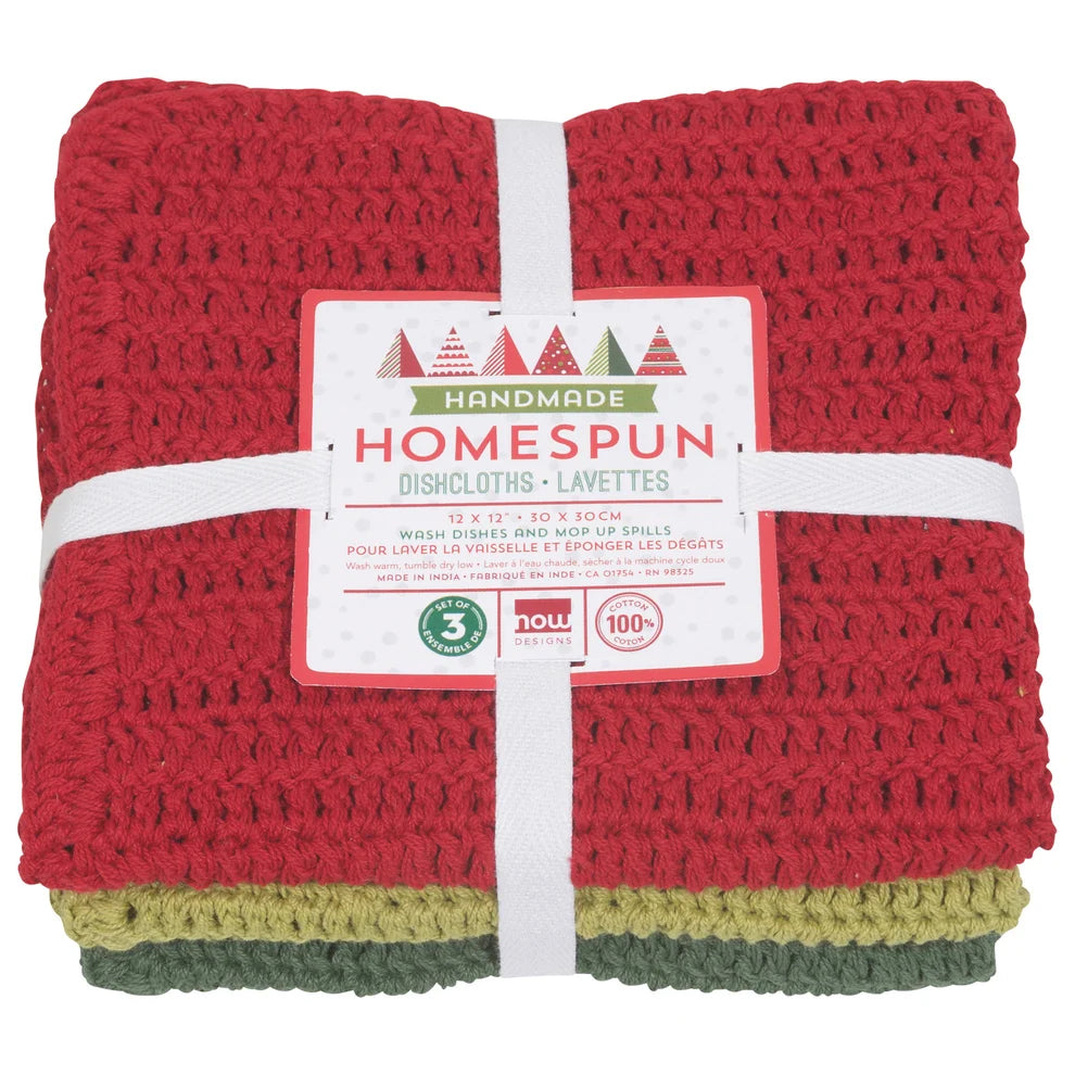 Christmas Crochet Dishcloths Set of 3